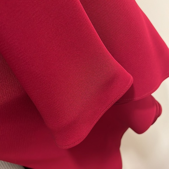 ABS by Allen Schwartz Rosette Backless Cocktail or Homecoming Dress, Red, 6 - Picture 11 of 13